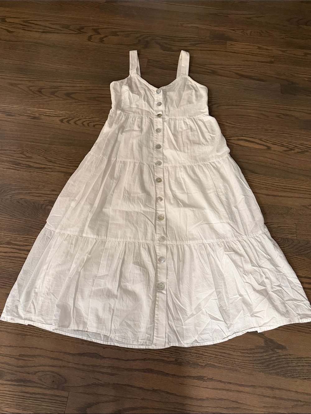 Rails White Button-Front Midi Sundress